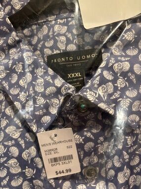 Men’s Pronto Uomo Casual Button Front Shirt XL- 2 XL